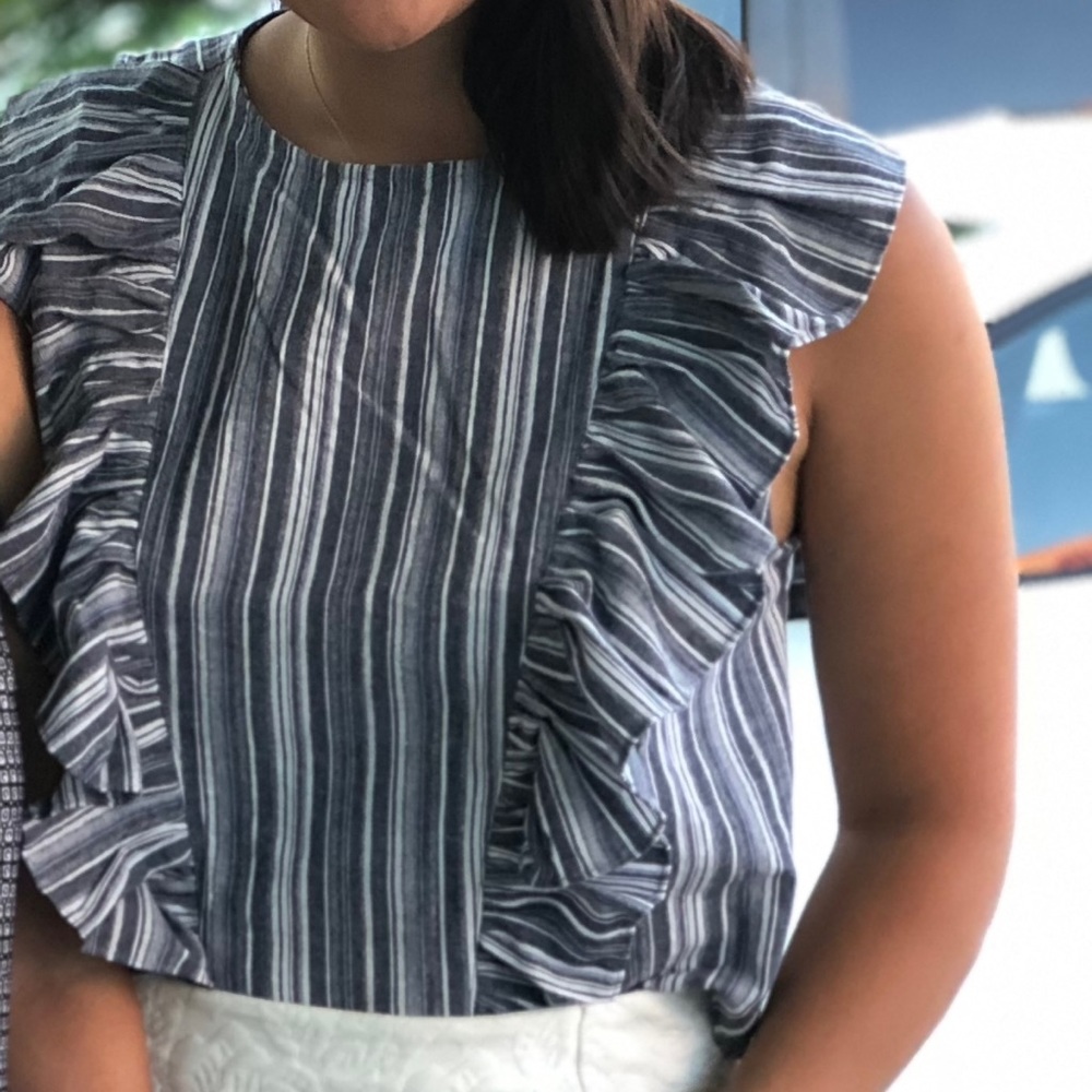 White and blue shirt